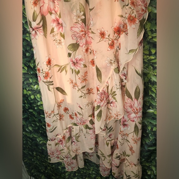 VENUS Pink A-Line Resort Maxi Split Ruffle Floral Dress NWT SIZE XL - Picture 9 of 16